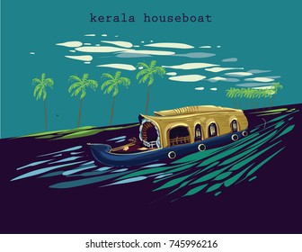 Houseboat on backwaters.