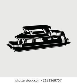 Houseboat SVG  Printable Vector Design,