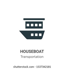 Houseboat vector icon on white background. Flat vector houseboat icon symbol sign from modern transportation collection for mobile concept and web apps design.