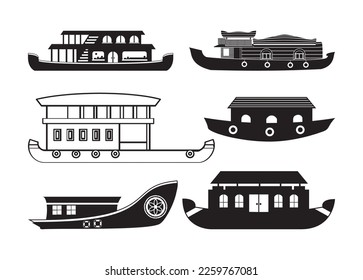 Houseboat vector For Print, Houseboat Clipart, Houseboat vector Illustration