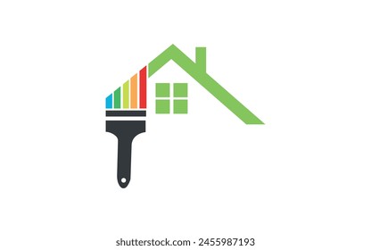 Housebulding paint logo icon vector illustration