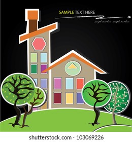 House,cartoon,Vector