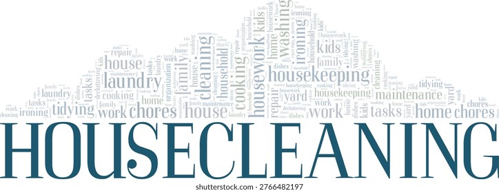 Housecleaning word cloud conceptual design isolated on white background.