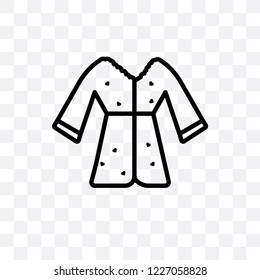 Housecoat vector linear icon isolated on transparent background, Housecoat transparency concept can be used for web and mobile