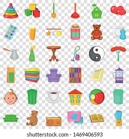 Housecraft icons set. Cartoon style of 36 housecraft vector icons for web for any design