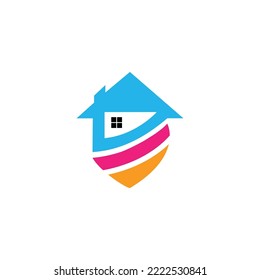  Plantilla de vector de diseño abstracto con logotipo HouseCreative