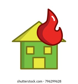 house,firefighter concept vector thin line icon,fire, symbol, sign, illustration on isolated background