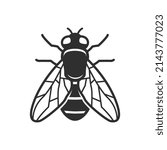 Housefly icon vector isolated on white