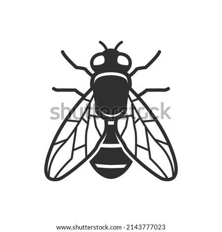 Housefly icon vector isolated on white