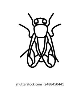 Housefly Outline Icon, Vector illustration