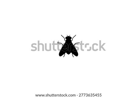 Housefly top view silhouette pest control symbol
