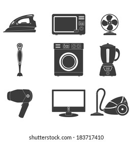 Household appliance icon set
