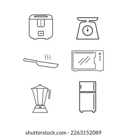 Household appliance icon vector flat design template