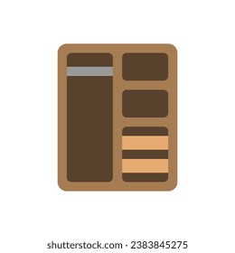 Household appliances - Book self. Living room furniture. Flat icon vector illustration. Editable stroke