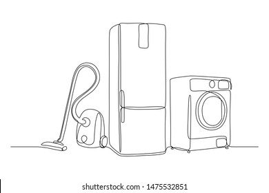 Hand drawn household appliances for home sketch Vector Image