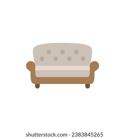 Household appliances - Couch, sofa. Living room furniture. Flat icon vector illustration. Editable stroke