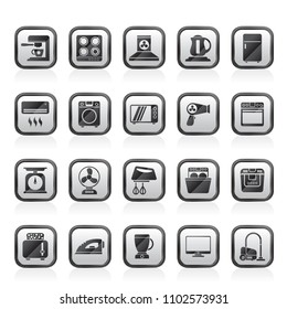 household appliances and electronics icons - vector, icon set