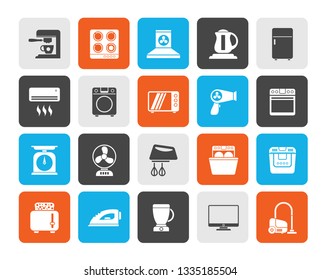 household appliances and electronics icons - vector, icon set