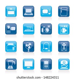 household appliances and electronics icons - vector, icon set