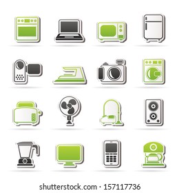 household appliances and electronics icons - vector, icon set