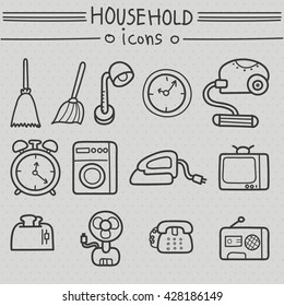 Household Appliances Hand Drawn Set Vector Stock Vector Royalty Free Shutterstock