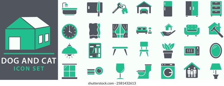 Household appliances. Home appliances and electronics icons. Set Icon  Vector illustration.