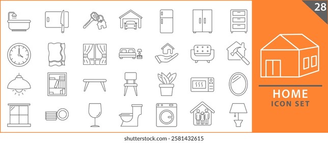 Household appliances. Home appliances and electronics icons. Set Icon  Vector illustration.