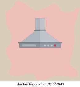 Household appliances for home and household illustration on color blot