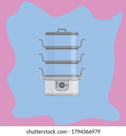 Household appliances for home and household illustration on color blot