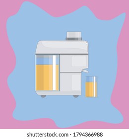 Household appliances for home and household illustration on color blot