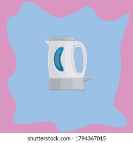 Household appliances for home and household illustration on color blot