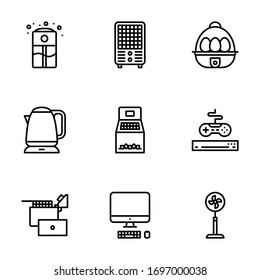 household appliances icon pack made lines