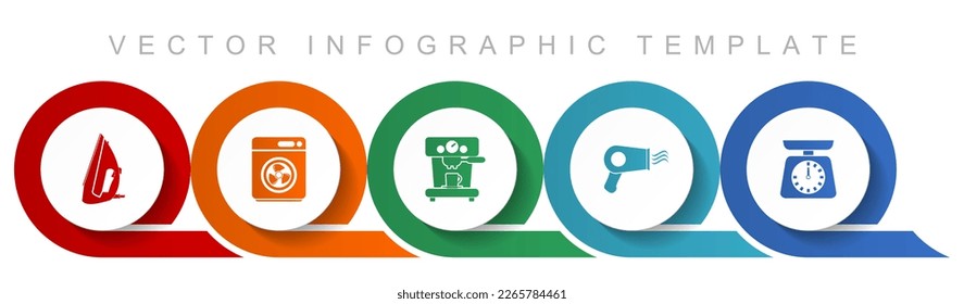 Icon-Set für Haushaltsgeräte, verschiedene Icons wie Bügeleisen, Trockner, Kaffeemaschine und Küchenwaage für Webdesign und mobile Anwendungen, flache design-Infografik-Vektorvorlage für EPS10