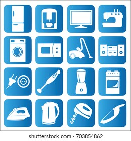 Household appliances icons set