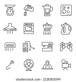 Household appliances icons set . Household appliances pack symbol vector elements for infographic web