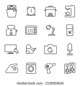 Household appliances icons set . Household appliances pack symbol vector elements for infographic web