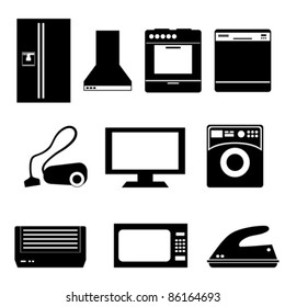 Household appliances isolated on white