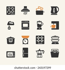 Household appliances for the kitchen. Web icons collection