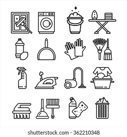 Household Appliances and Tools Icons Vector Set