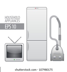 household appliances. vector icon set