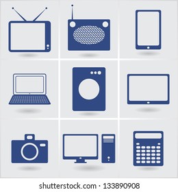household appliances. vector icons set. Eps10