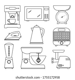 Household appliances. Vector isolated elements set. Symbol set. Isolated vector sign symbol.