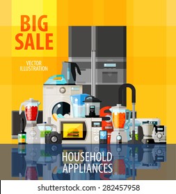 household appliances vector logo design template. big sale or technology icon