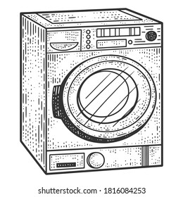 Household appliances, washing machines. Sketch scratch board imitation.