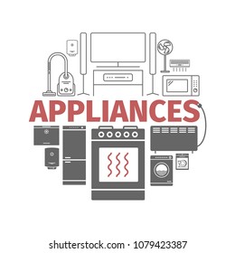 Household appliances web banner.