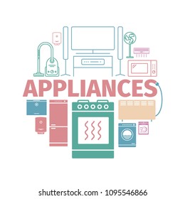 Household appliances web banner.