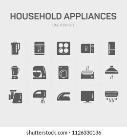 Household applience flat icon set