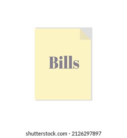 Household bills icon vector. Paper document bill file illustration. work and finance symbol.