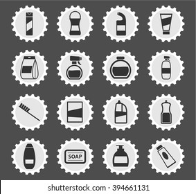 Household chemicals black silhouette simply icons for web
