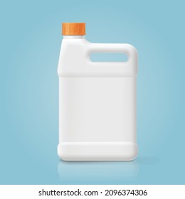 Household chemicals blank plastic bottle realistic 3d vector isolated. Floor, bathroom or toilet cleaner blank container. Mockup.